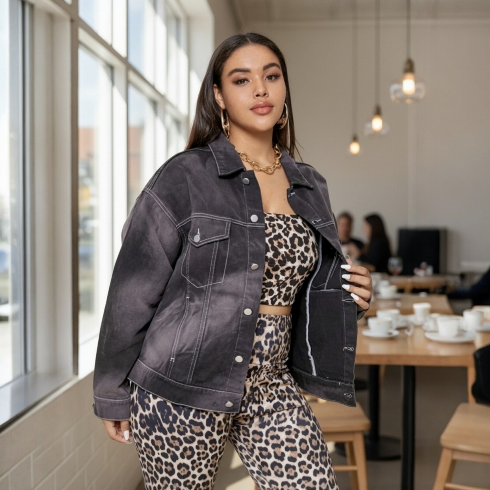 Rapture In Gray Button Front Denim Jacketz ▪︎ Plus - Picture 9 of 13